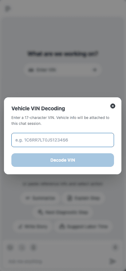 VIN decoding